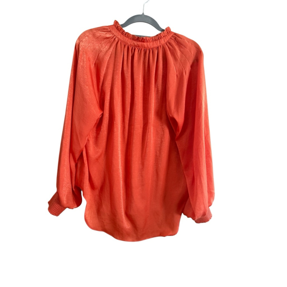 Women's Tahari Orange Long Sleeve Blouse XL - Picture 9 of 9